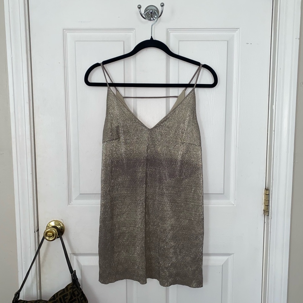 Metallic Silver River Island Slip Dress